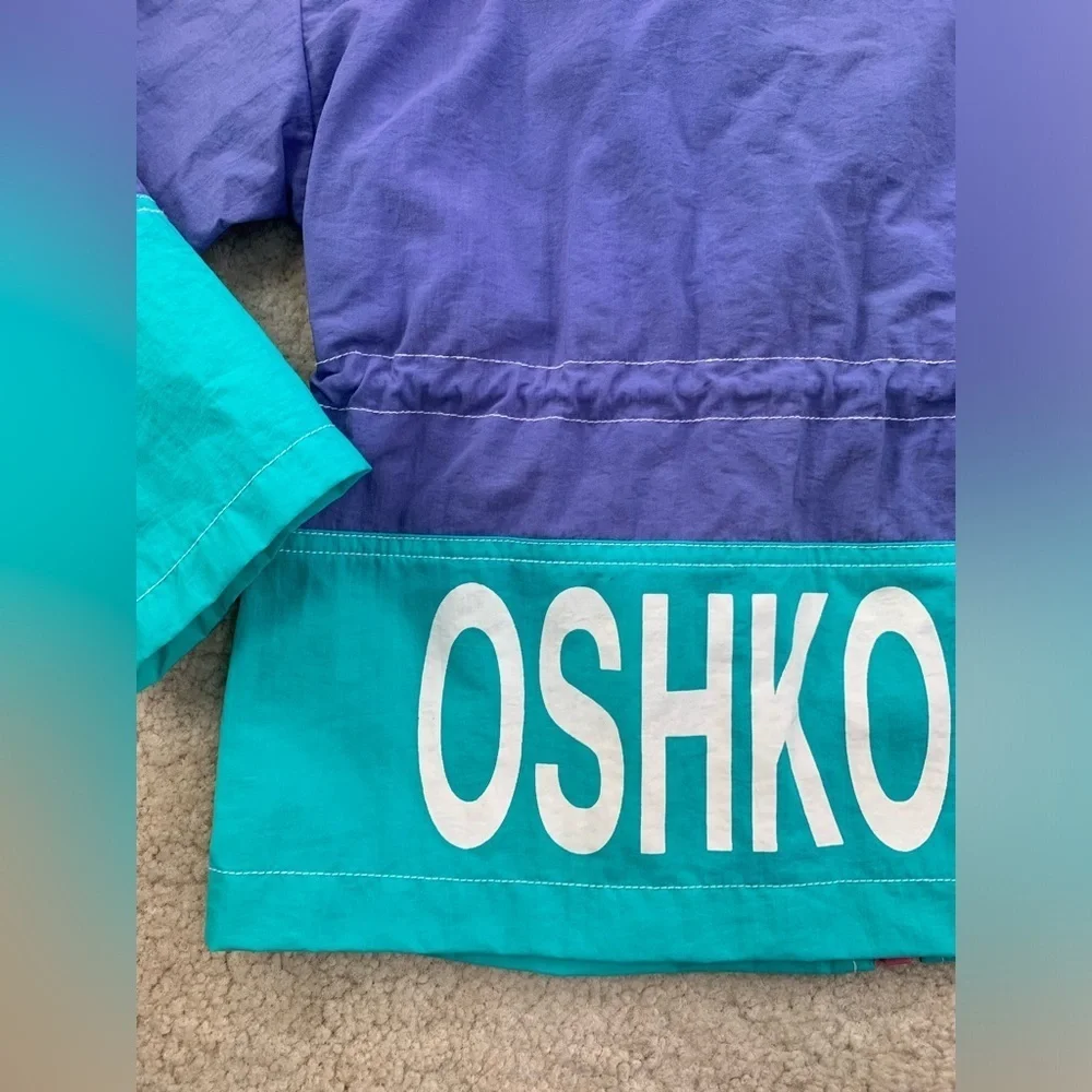 Vintage Oshkosh Size 5-6 Colorblock Pink and Purple Rain Jacket